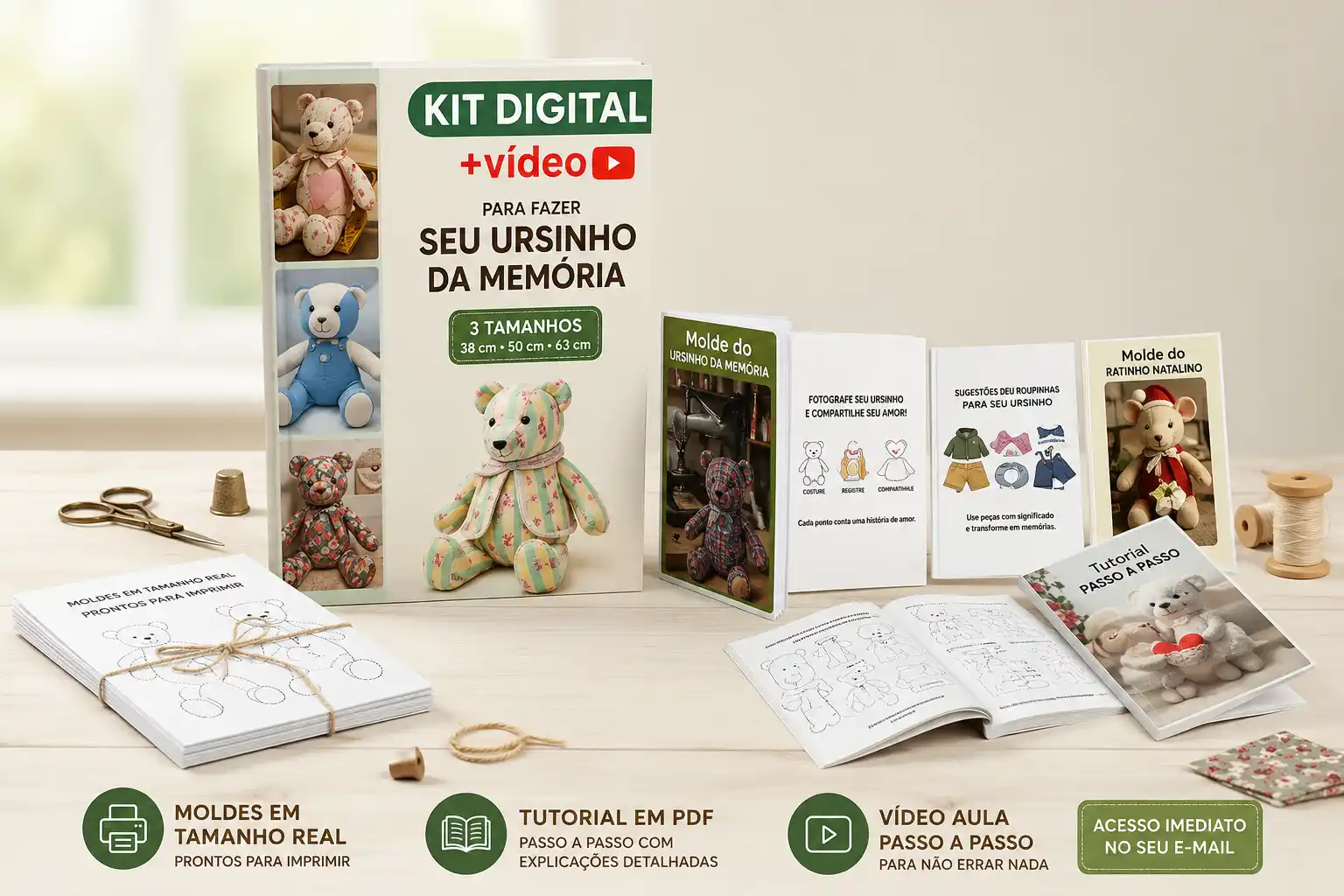 Kit digital completo do Ursinho da Memória
